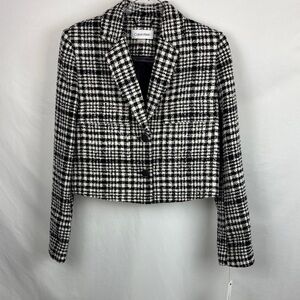 Calvin Klein Monochrome Checkered Blazer. Cropped length. Size 8. Brand new!